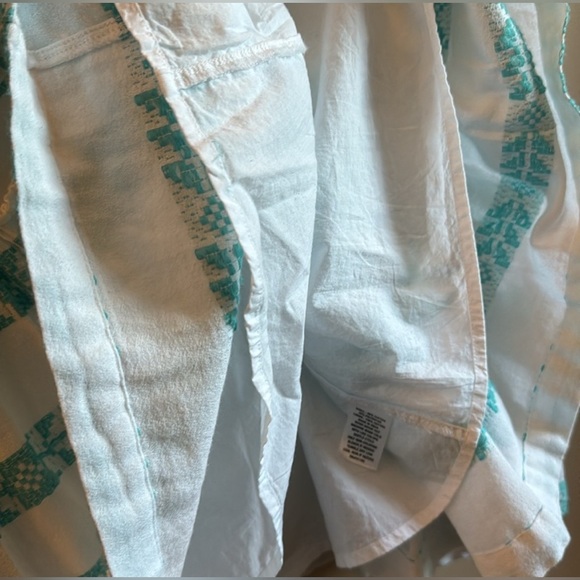 Crown & Ivy Dress large Embroidered Tiered blue white NWOT boho summer - Picture 8 of 8